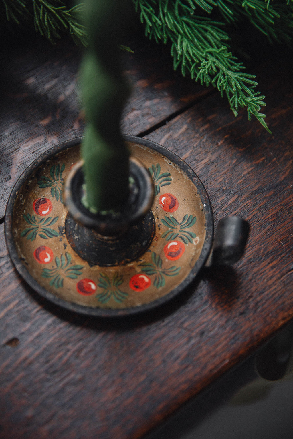 Vintage Hand-painted Candlestick