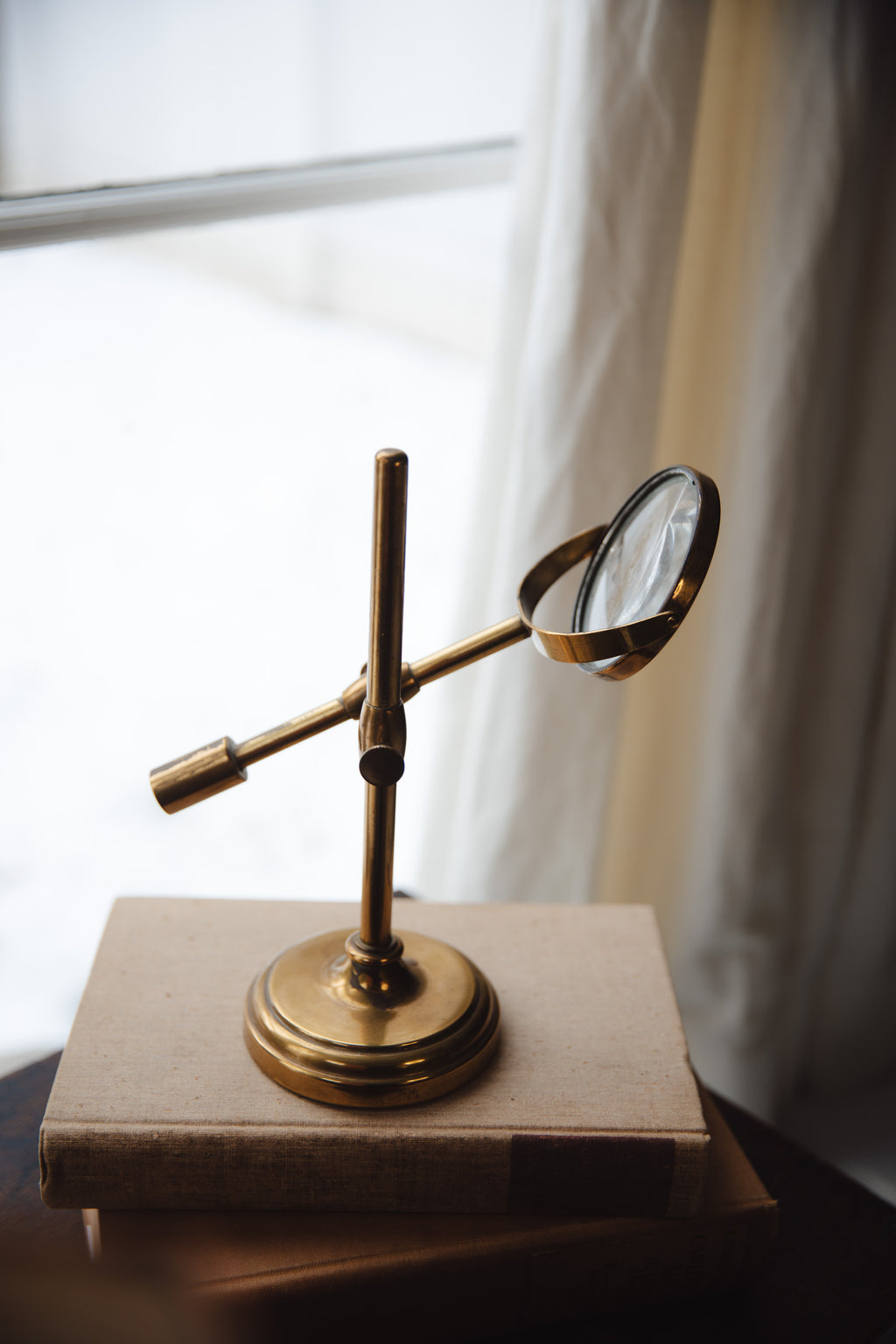 Brass Standing Magnifying Glass
