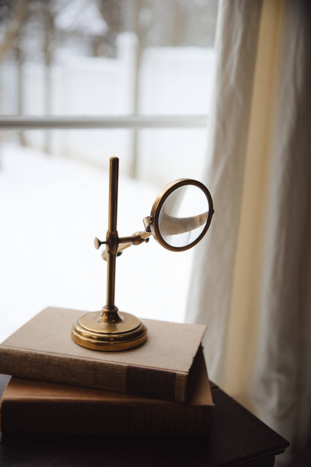 Brass Standing Magnifying Glass