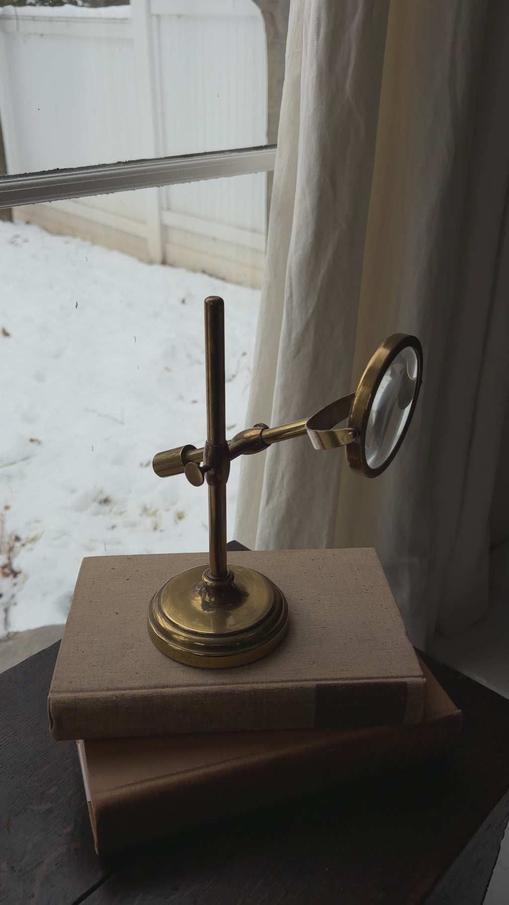 Brass Standing Magnifying Glass