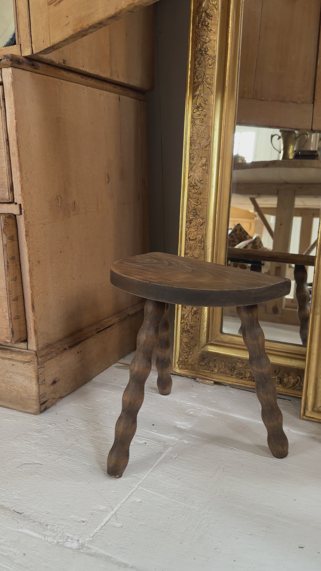Vintage French Bobbin Stool